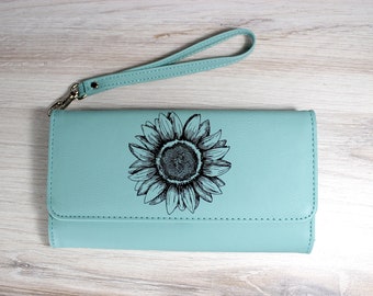 Exquisite Buckle Coin Purses Sunflower Decor Vector Mini Wallet Key Card Holder Purse for Women Exquisite Buckle Coin Purses Sunflower Decor Vector Mini Wallet Key Card Holder Purse for Women