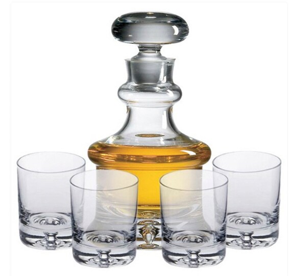 Crystal Whiskey Decanter Set Personalized And Engraved Just Etsy