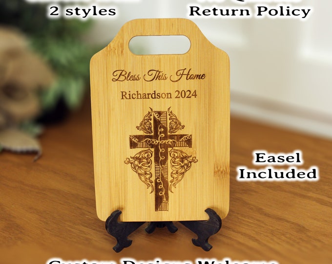 Christian Gifts for Friends, Engraved Bamboo Cutting Board, Wooden Cutting Board, Environmentally Friendly Gift, Bamboo Cheese Board