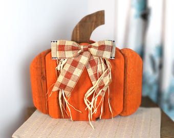 Handcrafted Rustic Farmhouse Wooden Pumpkin, Fall Porch Decor, Decorative Halloween Fireplace Gift, Autumn Thanksgiving Decoration