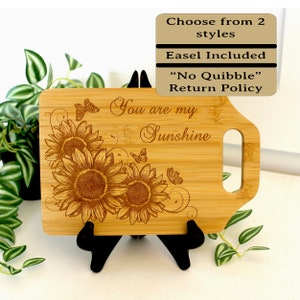 Sunflower and Butterflies Kitchen Decor, Personalized Bamboo Cutting Board, Wooden Cheese Board, great Environmentally Friendly Gifts