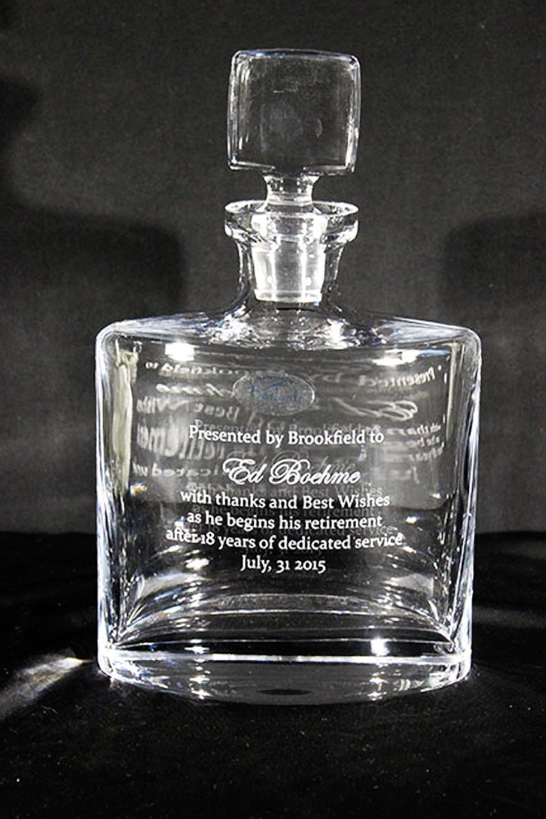 Personalized Decanter makes a perfect Engraved Decanter or Cocktail Decanter Pair it with 2 or 4 Personalized Glasses.