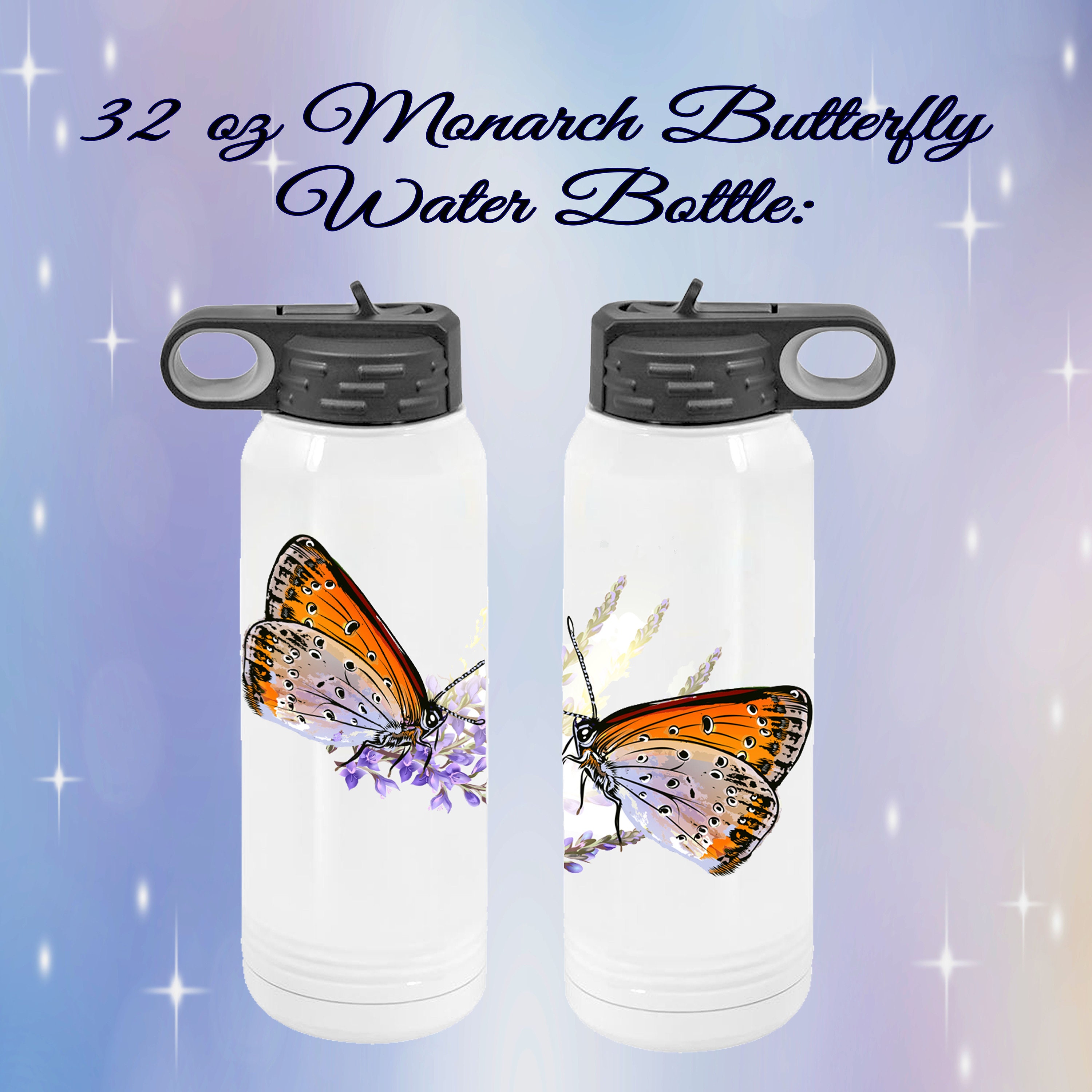 Butterfly Water Bottle Personalized Artistic Monarch Etsy