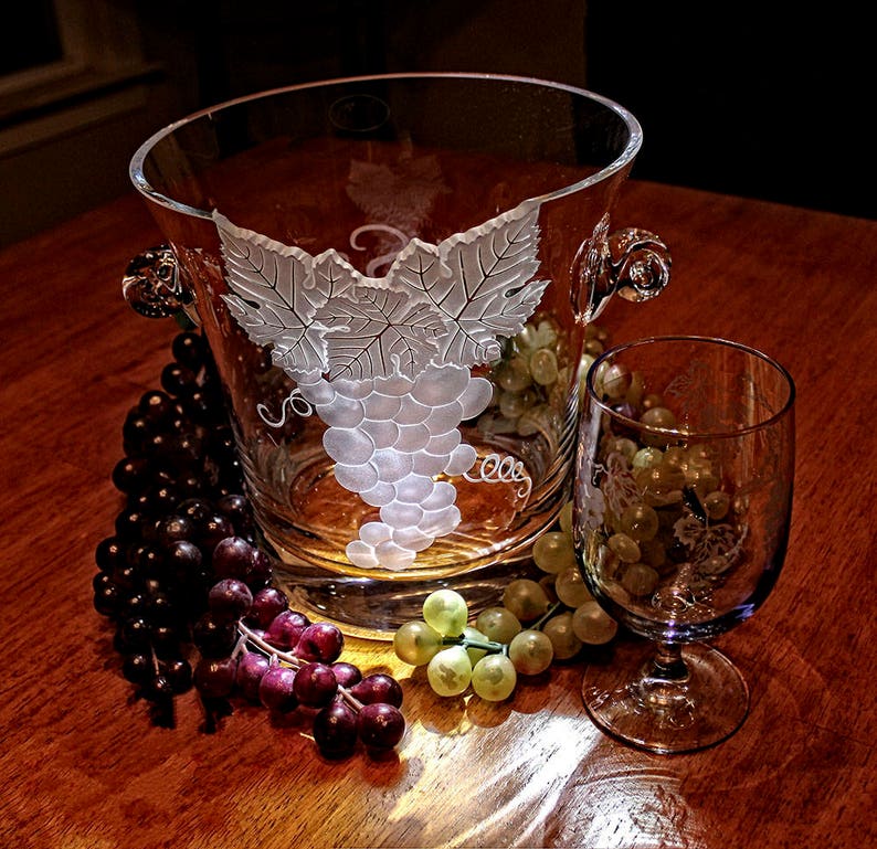 Unique Champagne Ice Bucket Glass Ice Bucket Personalized Wine Etsy