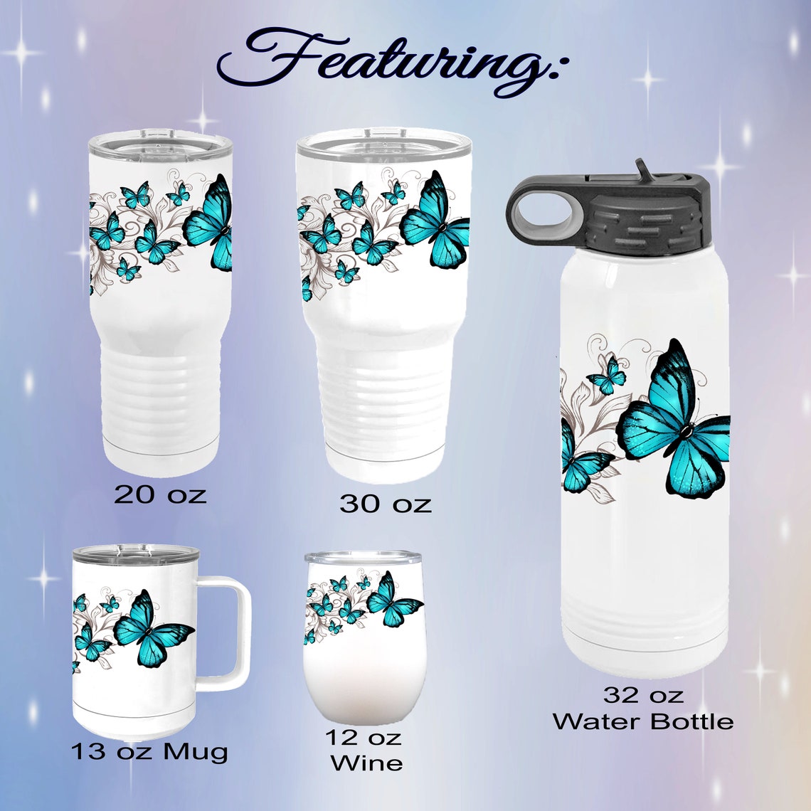 Butterfly Tumbler Personalized Artistic Butterfly Travel Mug Etsy