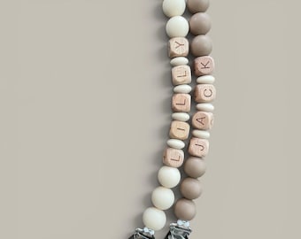 Personalised Soother Holder , Silicone Beads , Pacifier Clip , Baby Shower , Gift , Personalize , Handmade