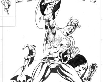 Portada de Capitán América #111 de JimSteranko, recreada por el artista de Image/Marvel, GW.Fisher.