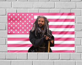 Tapiz de pared estadounidense del rey Ezequiel – Bandera de The Walking Dead, decoración para habitaciones con temática de la serie de televisión