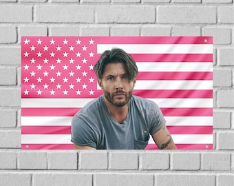 Tapiz de pared de Jensen Ackles (EE. UU.) – Bandera del actor, decoración para sala de televisión