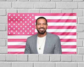Tapiz de pared con la bandera de EE. UU. de Laz Alonso, decoración para la habitación del actor, arte de pared para dormitorio de TV, decoración estética para dormitorio universitario