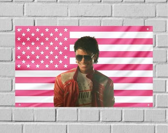 Michael Jackson US Wall Tapestry Flag, Pop Music Room Decor, Bedroom Wall Art, Aesthetic Dorm Banner