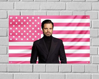Sebastian Stan US Wall Tapestry Flag, Actor Room Decor, Marvel Bedroom Wall Art, Aesthetic Dorm Banner