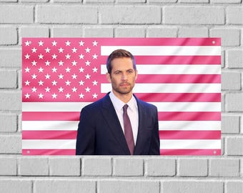 Bandera de Paul Walker para tapiz de pared, decoración de habitación inspirada en Fast & Furious, arte de pared para dormitorio con temática de películas, pancarta estética para dormitorio universitario.