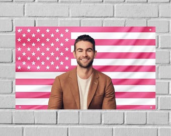 Chace Crawford Amerikaanse wandtapijt vlag, decor acteur kamer, tv slaapkamer kunst aan de muur, esthetische slaapzaal banner decor