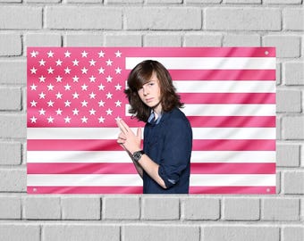 Carl Grimes US Wall Tapestry – Walking Dead Flag, TV Show Room Decor