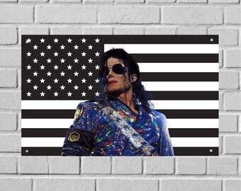 Michael Jackson US Wall Tapestry Flag, King of Pop Room Decor