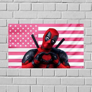 Deadpool US Wall Tapestry – Marvel Antihero Flag, Comic Room Decor