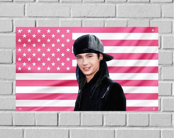 Tom Kaulitz US Wandteppich, Tokio Hotel Dekor, Musik Schlafzimmer Wandkunst, ästhetische Wohnheim Banner Dekoration