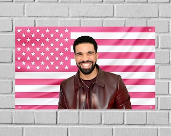 Tapiz de pared con la bandera de Drake Iceman de EE. UU., decoración para habitación de rapero, arte de pared para dormitorio de hip hop, pancarta estética para dormitorio universitario