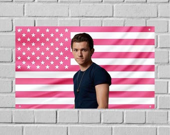 Arazzo da parete Tom Holland USA – Bandiera dell'attore, striscione decorativo per sala cinema