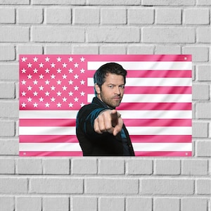 Arazzo da parete di Misha Collins (USA) – Bandiera dell'attore, decorazione per la stanza dello show televisivo