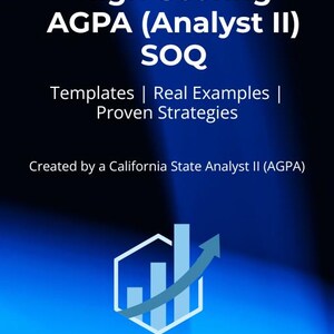 Sjabloon AGPA Analyst II SOQ, Job Help, staat Californië, voorbeelden (digitale download)