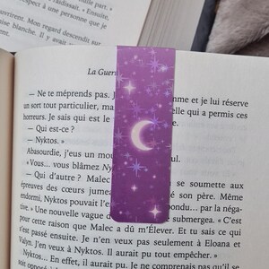Marque-page magnétique holographique, cadeau lectrice romantasy "Lilas enchanté", signet magnétique, accessoire lecture fait main France