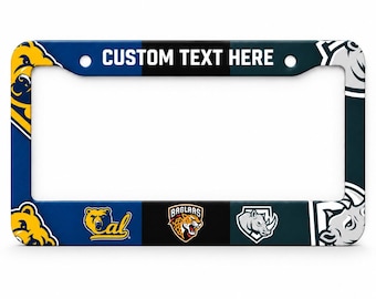 Marcos de matrícula personalizados / Decoración para coche "Casa Dividida" / Regalos para aficionados al deporte
