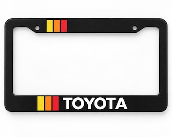 Classic Racing Stripes License Plate Frame | Customized Text Pictures | Gifts for Car Lovers