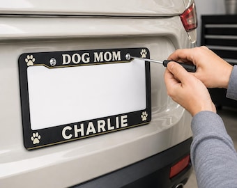 Customized personalized pet license plate holder | Dog paw print car decoration | Aluminum alloy products