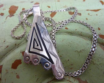 SIGNED JS Native American sterling charm and chain Sundance Style Necklace