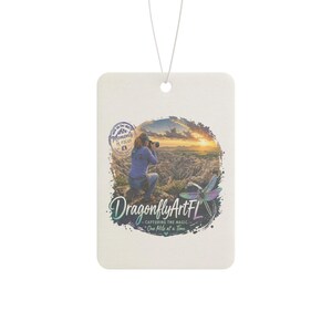 Ambientador para coche con el logo de DragonflyArtFL – Decoración para coche con aroma a la naturaleza de Florida (Pino, Hielo negro) imagen 3