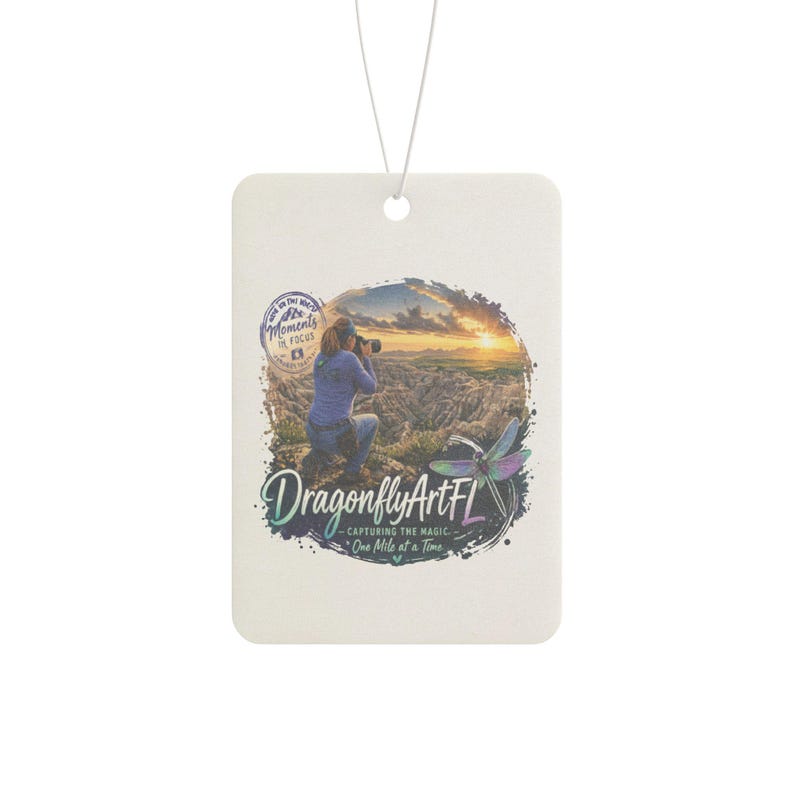 Ambientador para coche con el logo de DragonflyArtFL – Decoración para coche con aroma a la naturaleza de Florida (Pino, Hielo negro) imagen 3