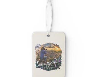 Ambientador para coche con el logo de DragonflyArtFL - Fragancias originales de la marca del artista, decoración para coche inspirada en la naturaleza de Florida, fragancia colgante de arte de libélulas