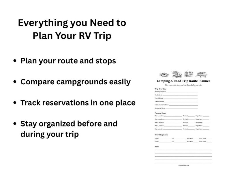RV Trip Planning Bundle, Checklist System, Campground Planner, Packing ...