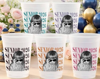Custom Graduation Frosted Cup 2026, Personalized Photo Senior Cup, Class of 2026 Party Cups, Grad Party Decor, High School Graduation Gift