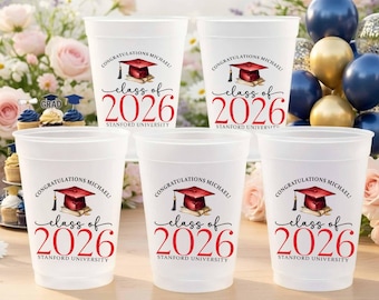 Graduation Shot Glasses Personalized, Class Of 2026 Party Favors, Custom Grad Party Shot Glass