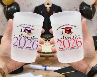 Graduation Shot Glasses Personalized, Class Of 2026 Party Favors, Custom Grad Party Shot Glass