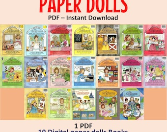 19 ギンガム ヴィンテージ ブック ペーパードール、印刷可能、即時ダウンロード、PDF