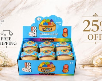 Squishy Bun Dumpling Mystery Toy – Rainbow Surprise Fidget (Sugar Edition, Ages 3+)