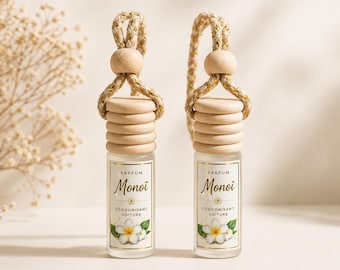 Désodorisant voiture Monoï | Parfum voiture naturel | Diffuseur voiture suspendu | Cadeau bien-être | Parfum floral doux