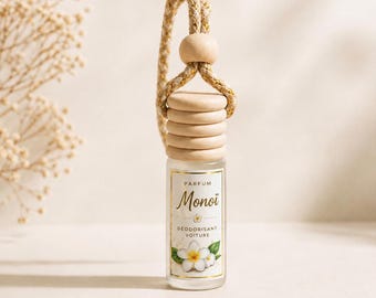 Désodorisant voiture Monoï - 1 unité | Parfum voiture naturel | Diffuseur voiture suspendu | Cadeau bien-être | Parfum floral doux
