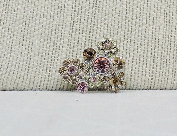 Multicolored Rhinestone Brooch signed Pilgrim - image 3