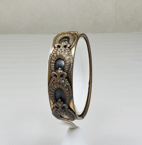 Vintage Burnished Copper Clamper Cuff Bracelet