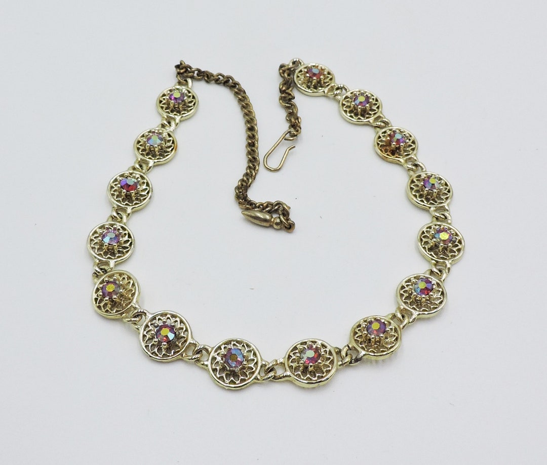 Vintage Rhinestone Choker Necklace Free Shipping Etsy