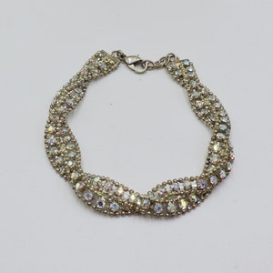 Vintage Rhinestone Bracelet, Double Strand Bracelet, Free Shipping