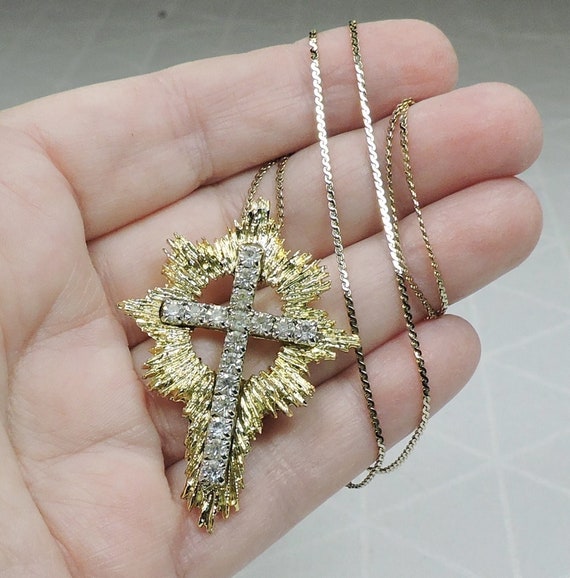 Cubic Zirconia Cross Charm Necklace Classic Vintage Rhinestone Cross  Pendant Necklace | SHEIN USA