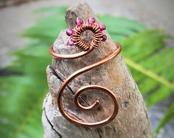 Adjustable Amethyst Ring - February Birthstone Ring - Birthstone Jewelry - Meditation Ring - Thumb Ring - Mindfulness Gift