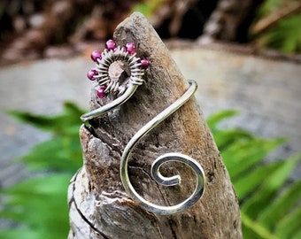 February Birthstone Ring - Amethyst Ring - Adjustable Ring - Birthstone Jewelry - Meditation Ring - Thumb Ring - Mindfulness Gift