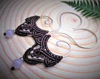 Spiral Gauges - Rose Quartz Earrings - Threader Earrings - Plugs and Tunnels - Statement Earrings - Macrame Earrings - Tribal Fusion - Elven